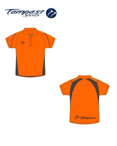 Hockey Umpire Style Men's Orange Black Shirt